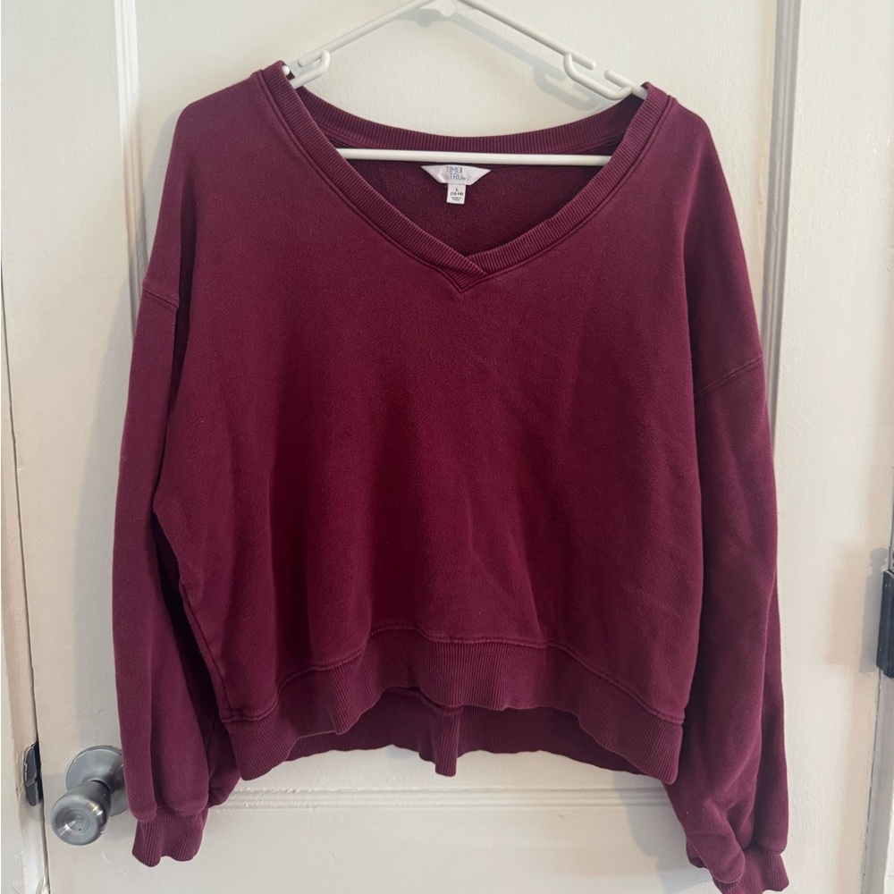 Casual Maroon Long Sleeve Top